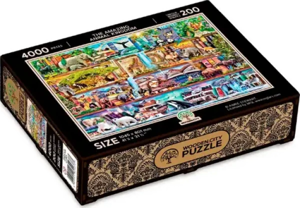 WOODEN CITY Dřevěné puzzle Úžasné království zvířat
