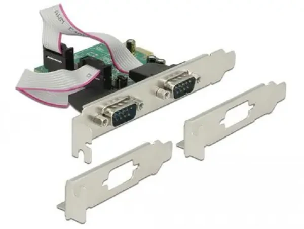 Delock / Rozšiřující karta PCIe 2x sériový RS-232 / High Speed 921K / nízký profil (89641)