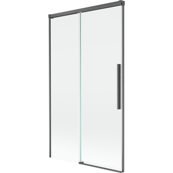 MEXEN/S - Rox vanová zástěna 2-křídlová posuvná 100 x 150, transparent, grafit kartáčovaná 8C9-100-001-66-00