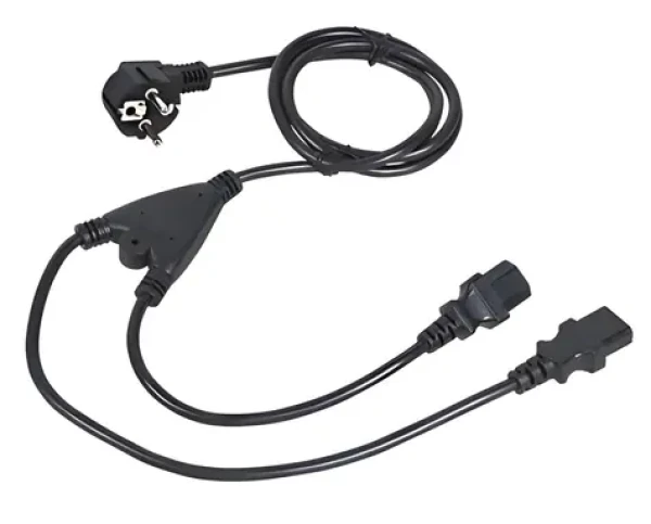 C-TECH napájecí kabel VDE černá / Rozdvojka Y / 220/230V / 1,8 m (CB-PWRC13-18-Y)