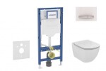 GEBERIT - Duofix Set předstěnové instalace, klozetu Tesi a sedátka, tlačítko Sigma50, alpská bílá SANI11CD3123