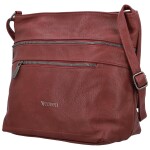 Stylová dámská koženková crossbody kabelka Olbba, vínová