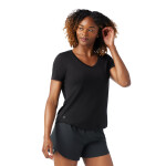 Dámské merino tričko s krátkým rukávem SMARTWOOL Women's Active Ultralite V-Neck Short Sl, Black velikost: XS