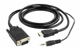 Gembird adaptér HDMI-A (M) na VGA (M) + 3.5 mm audio / kabel 1.8m / černá (A-HDMI-VGA-03-6)