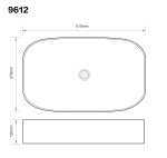 Erga Luella, umyvadlo na desku 610x375x120 mm, bílá lesklá, ERG-V03-9612-WH