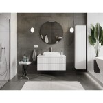 MEXEN/S - Rivel koupelnová skříňka pod umyvadlo 100 cm s deskou, 2 zásuvky, reliéf , bílá mat 91A20-10047-2-BFFC01