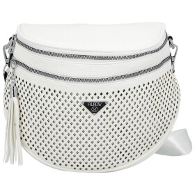 Trendy dámská koženková ledvinka Ida, bílá