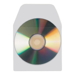 Djois samolepicí kapsa na CD/DVD, 127 x 127 mm, s chlopní, transparentní, 100 ks
