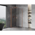 MEXEN/S - Mist-B sprchový kout dveře křídlové 70 x 70, transparent, měď kartáčovaná 8A2T-070-070-65-00