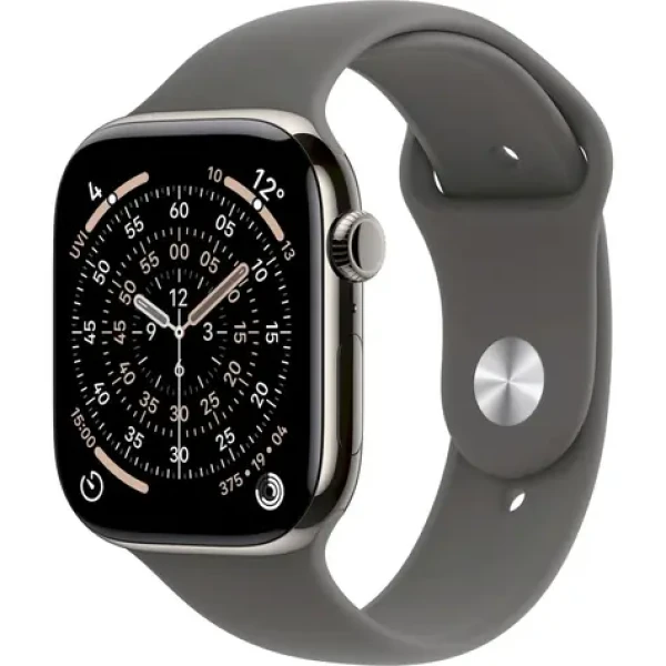 Apple Watch Series 11 GPS+Cellular 46mm Titanové tělo - Skálově šedý sportovní řemínek M/L / 160–210 mm (MFCX4MP/A)