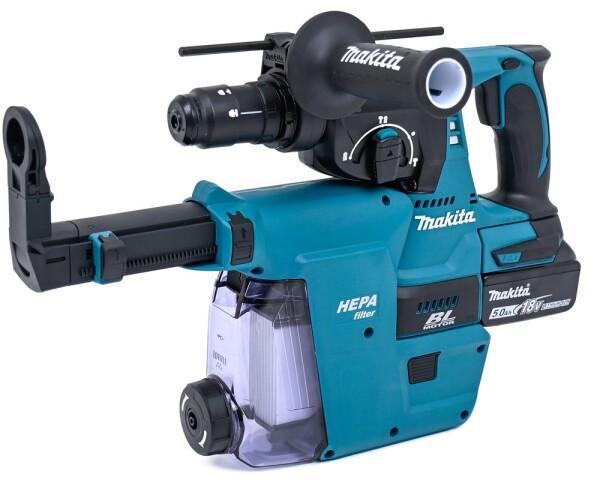 Makita DHR243RTJW / Aku kombinované kladivo / 18V / SDS-plus / 950 ot-min / 4700 úderů-min / 2.0 J / 2x 5.0 Ah (DHR243RTJW)