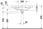 DURAVIT - DuraStyle Umyvadlo nábytkové Compact, 79x40 cm, s 1 otvorem pro baterii, bílá 2337780000