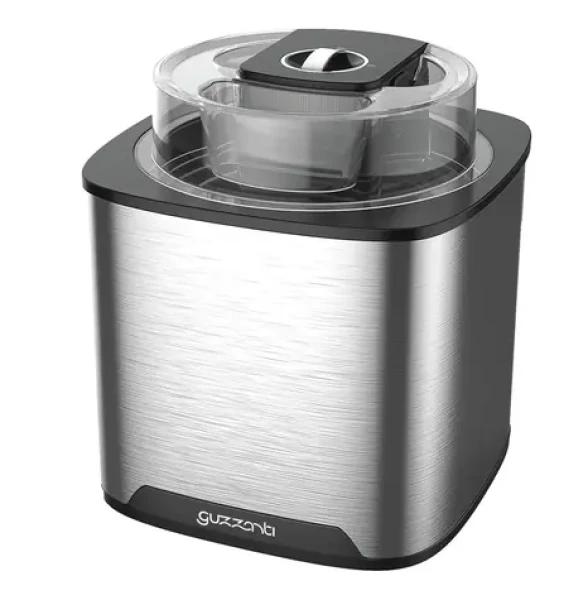 Guzzanti GZ 159 stříbrná-černá / Zmrzlinovač / 12W / Nádoba 2.0 L / časovač (GZ 159)