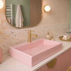 REA - Umyvadlo GOYA PINK na desku 50 CM - konglomerát REA-U4410