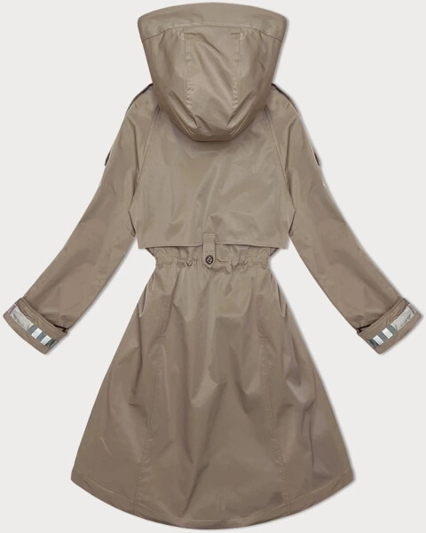 Tenká dámská bunda parka ve světlé khaki barvě s kapucí BH Forever (3) (BH-2403) odstíny zelené S (36)