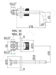 PAFFONI - Jo Umyvadlová baterie pod omítku s tělesem, 2-otvorová instalace, matná černá JO006NO70