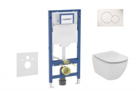 GEBERIT - Duofix Set předstěnové instalace, klozetu Tesi a sedátka, tlačítko Sigma01, alpská bílá SANI11CD3116