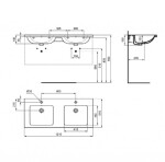 IDEAL STANDARD - i.Life B Dvojumyvadlo nábytkové 121x52 cm, s přepadem, 2 otvory pro baterii, bílá T460201