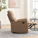 Relaxační křeslo, manuální ovládání, hnědá látka