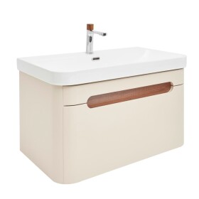 Koupelnová skříňka s umyvadlem a baterií SAT Fusion 77,5x43x45 cm pískově béžová mat SATFUSION80BEUBA SATFUSION80BEUBA