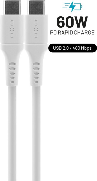 Fixed FIXDLS-CC2-WH 2× USB-C 60W, datový, 2m, bílý