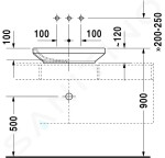 DURAVIT - DuraStyle Umyvadlo na desku, 600x380 mm, bez přepadu, WonderGliss, bílá 03496000001