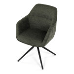 Židle jídelní a konferenční, zelená látka, černé kovové nohy, otočný mechanismus