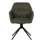Židle jídelní a konferenční, zelená látka, černé kovové nohy, otočný mechanismus