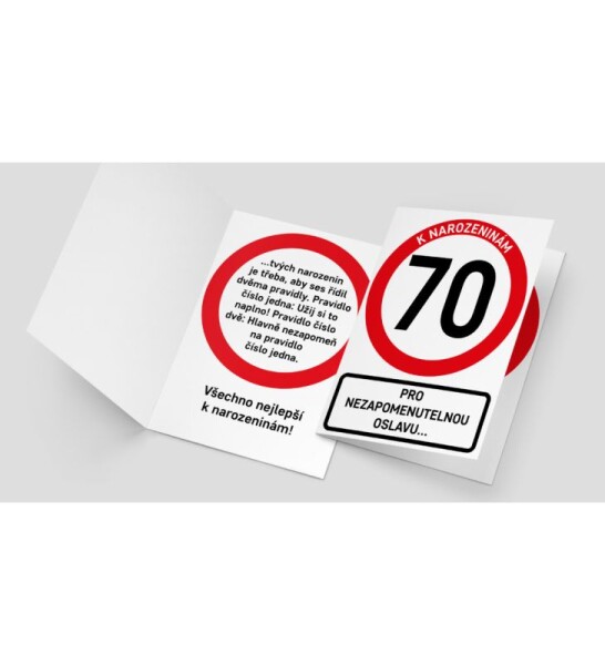 PartyWorld Přání - dopravní značka 70. narozeniny