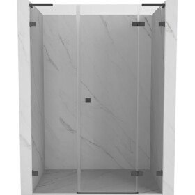 MEXEN/S - Lunar L sprchové dveře křídlové pravé 150, transparent, grafit kartáčovaná 834SL-150-050-66-00-P