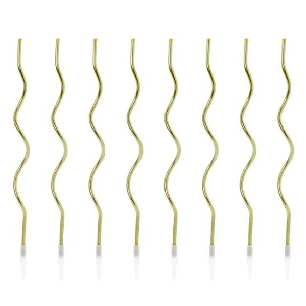 PartyDeco Svíčky Vlnky zlaté 14 cm 8 ks
