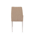 Židle jídelní, béžová látka, šedé kovové nohy