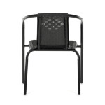 Zahradní židle, kov, plast, černá, AZC-H1001 BK