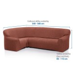 Super strečové potahy RUBINIA cihlová rohová sedačka (š. 340 - 540 cm)