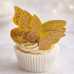 Dortisimo Nejedlá dekorace světle růžovo-zlatá Motýlci (12 ks)