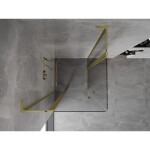 MEXEN/S - Mist L Duo sprchový kout dveře křídlové 100 x 100, transparent, zlato kartáčovaná 8A4L-100-100-55-00