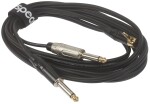 Bespeco ROCKIT Interlink Cable Jack 3,5 TRS M 90° - 2x Jack TS 3 m