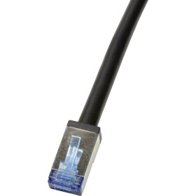 LogiLink CQ7103S RJ45 síťové kabely, propojovací kabely CAT 6A S/FTP 15.00 m černá stíněný, odolné proti UV záření, odolné proti oleji 1 ks