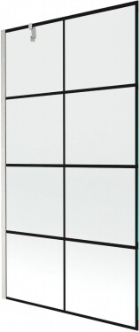 MEXEN/S - Next vanová zástěna FIX 100 x 150, černá vzor, nikl kartáčovaná 895-100-000-00-77-97
