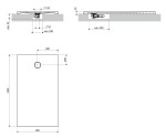 OMNIRES - Sprchová vanička AQUAROCK kompozit, protiskluzová, obdélníková 80 x 140 cm, černá láva AQUAROCK80-140BLV