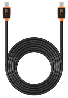 J5Create USB-C Sync Charge kabel černá/oranžová / Nabíjecí kabel / USB-C - USB-C / 100W PD / 3 m (JUCX25L30-N)