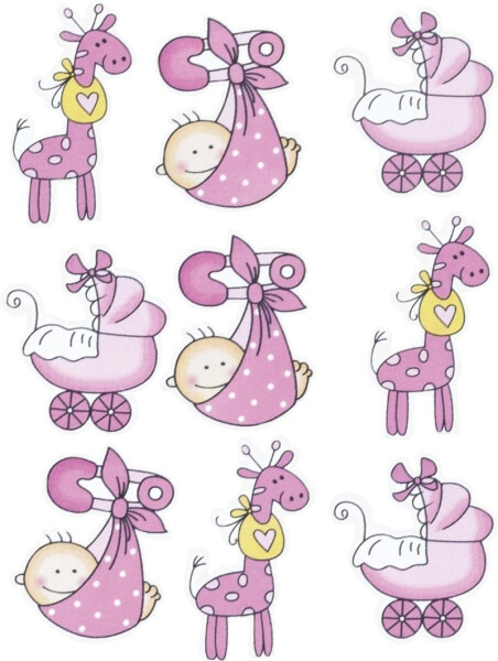 Dřevěné ozdoby baby růžové