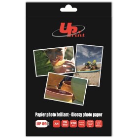 UPrint Glossy photopaper, foto papír, lesklý, bílý, A4, 230 g/m2, 20 ks, inkoustový