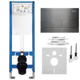 REA - Podomítkový Instalační Set Slim 024N pro WC s Tlačítkem T Titan KPL-E1632
