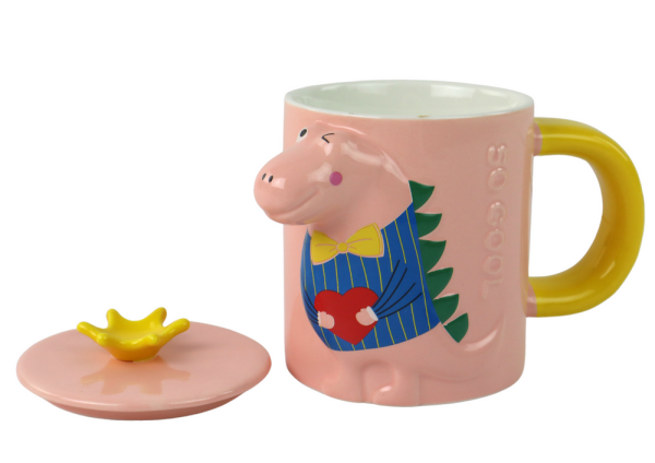 Mamido Hrneček Dinosaurus se lžičkou a víčkem růžový