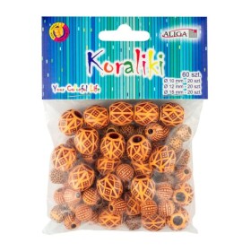 Korálky kulaté 60ks - Boho, mix velikostí
