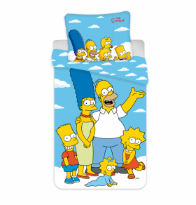 Jerry Fabrics Bavlněné povlečení The Simpsons family Clouds 02, 140x200 cm