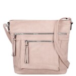 Trendy dámská koženková crossbody kabelka Zeta, růžová