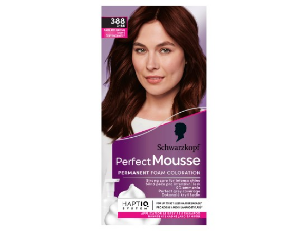 Schwarzkopf Perfect Mousse barva na vlasy Tmavě Červenohnědý 388 (3-88)