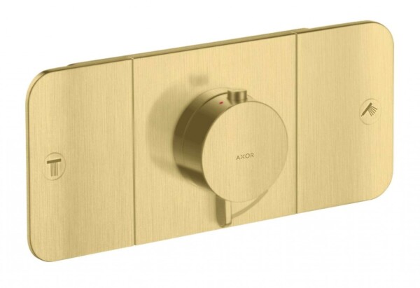 AXOR - One Termostatická baterie pod omítku, pro 2 spotřebiče, kartáčovaná mosaz 45712950
